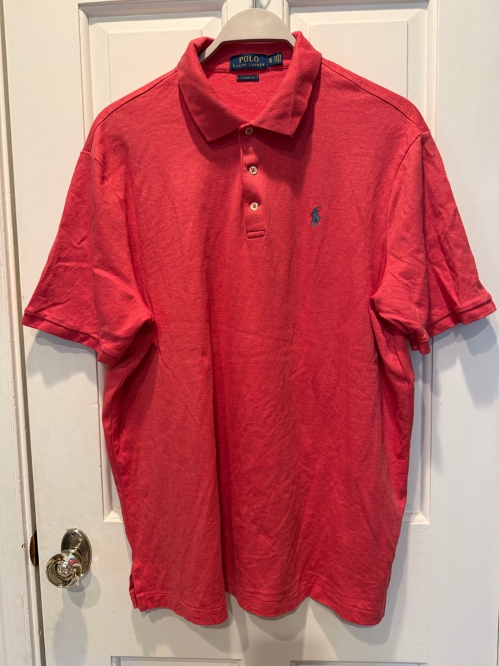 Polo Ralph Lauren Men's Size XL Classic Fit Soft Red Polo Shirt Soft - Picture 2 of 3